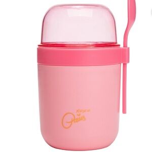Paris Hilton Snack Cup with Spoon, Snacks On-The-Go, Pink
